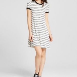 Mossimo Striped Black and White T Shirt Dress